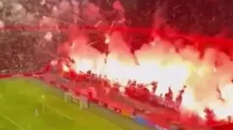 ناتمام ماندن مسابقه فوتبال در هلند در پی آتش‌بازی‌ گسترده هواداران