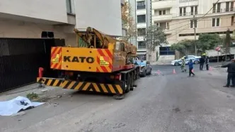حادثه برای جرثقیل در خیابان شریعتی تهران/ اپراتور جرثقیل درگذشت