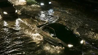 بارش شدید باران باعث آب‌گرفتی در تهران شد
