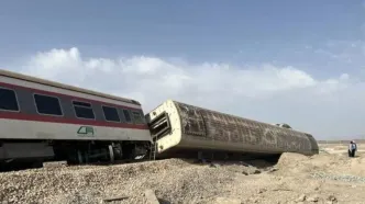 خروج قطار از ریل در نزدگی تهران +فیلم