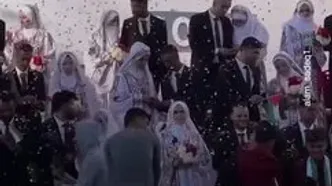 مراسم عروسی دسته‌جمعی در  غزه پس از دو سال جنگ