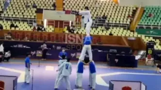 اجرای برنامه توسط ورزشکاران کره جنوبی + ویدیو