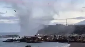 گردباد دریایی در سواحل اسپانیا خساراتی بر جا گذاشت