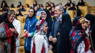 مراسم بزرگداشت روز زن با حضور مسعود پزشکیان+ عکس