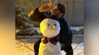 آدم برفی ساختن تراکتوری ها با کارگردانی بیرانوند + فیلم