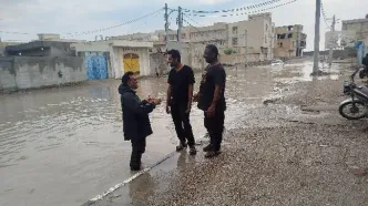 ویدئویی از بارش سیل‌آسا در بندر جاسک