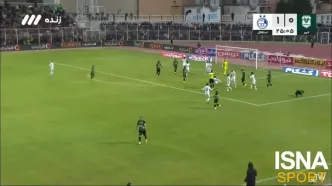 گل اول خیبر به استقلال توسط قنبری