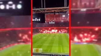 فیلم توقف بازی آژاکس و خرونینگن به خاطر آتش بازی هواداران