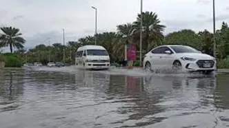 باران سنگین، فرودگاه کیش را غرق کرد!