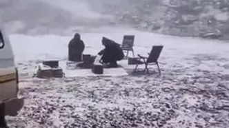 تبوک عربستان سفیدپوش شد