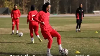 برگزاری تمرین بانوان پرسپولیس در ورزشگاه آزادی