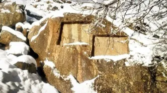 تصاویر بارش شدید برف در گنجنامه همدان