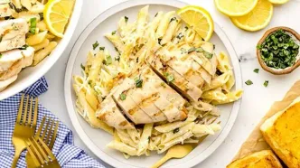 دستور پخت آسانِ پاستا مرغ و لیمو