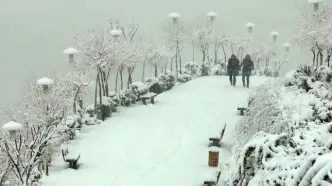 بارش سنگین برف در زنجان