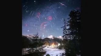 عکس روز ناسا؛ بارش شهابی جوزایی در دل کوه‌های برفی