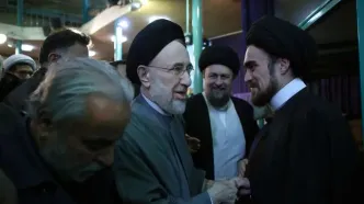 (عکس) وقتی سید محمد خاتمی و علی اکبر صالحی در صبح جمعه به هم می رسند!