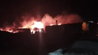 انفجار مهیب در یک پالایشگاه نفت+ فیلم