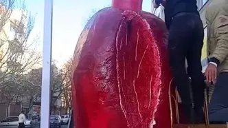 نمایش کیک یک و نیم تنی به شکل انار در تبریز!