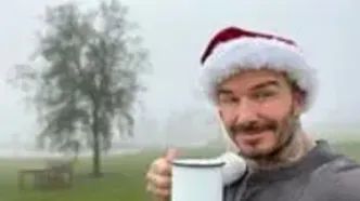 دیوید بکام برای کریسمس اره برقی دست گرفت/ویدیو