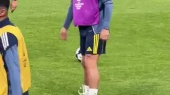 ویدئو: نجوای مرموز رونالدو در تمرین النصر