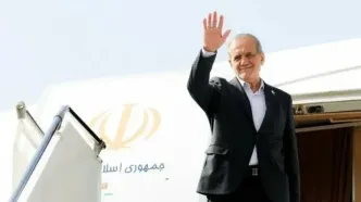 مراسم استقبال از پزشکیان در کاخ ریاست جمهوری قزاقستان