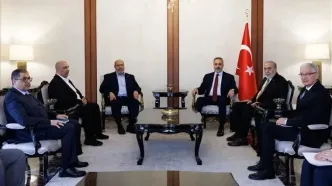 دیدار وزیر خارجه ترکیه با هیأت حماس در آنکارا