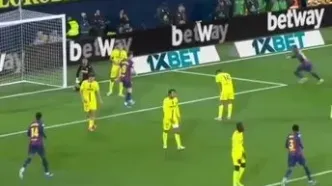 ویدئو: اصرار بارسا در محوطه جریمه سرانجام با گل یامال به ثمر نشست