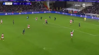 ویدیو: گل سوم آرسنال به کلوب بروژ توسط مارتینلی