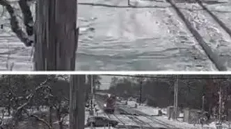 برخورد شدید قطار با خودروی شاسی‌بلند