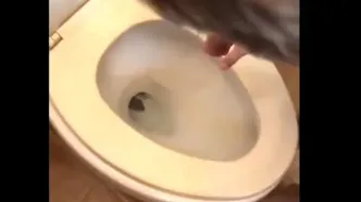 غافلگیری ترسناک یک کودک در چاه توالت!