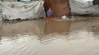 غرق شدن چادر آوارگان در غزه/ ویدئو