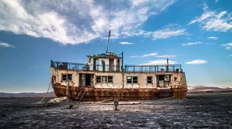 مرگ خاموش هتل لوکسِ بندر شرفخانه در سایه خشکی دریاچه ارومیه