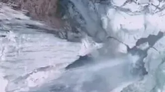 تصاویر هوایی از آبشاری در دل کوهستان‌های مشگین‌شهر