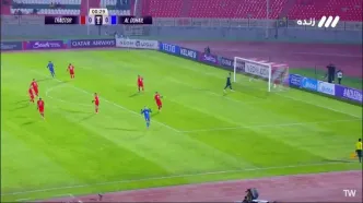 شوت خطرناک الدحیل به سمت دروازه تراکتور+ ویدئو