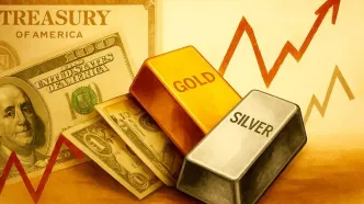 طلای جهانی به اوج شش هفته‌ای رسید | نقره رکورد زد، دلار تضعیف شد