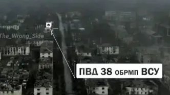 لحظه اصابت بمب ارتش روسیه به ساختمان پدافندی اوکراین