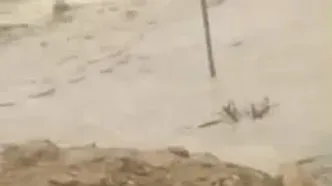 شکسته شدن سد خاکی در قشم