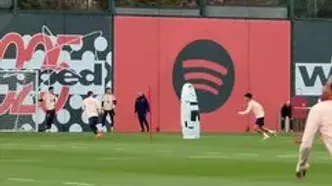 ویدئو: چالش پدری، فران تورس و یامال در تمرین بارسا