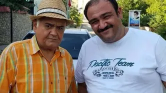 قاب خاطره‌انگیز مهران غفوریان در کنار عمو اکبر سینمای ایران!