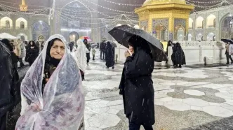 تصاویر؛ حال و هوای برفی حرم امام رضا(ع)