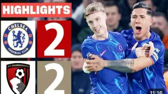 ویدیو| خلاصه بازی چلسی ۲ - بورنموث ۲/ ۴ گل در ۲۱ دقیقه!