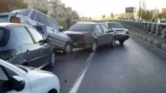 تصادف زنجیره‌ای در اتوبان امام‌علی؛ سه نفر مصدوم شدند