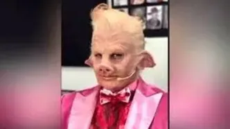 گریم سنگین چهره خوک به روی صورت روزبه حصاری/ ویدئو