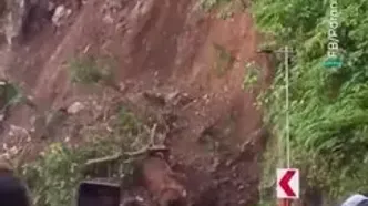 رانش وحشتناک زمین و مسدود شدن جاده در فیلیپین