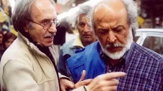 «بهروز وثوقی و ایرج قادری» در پشت صحنه فیلم بت در سال 55