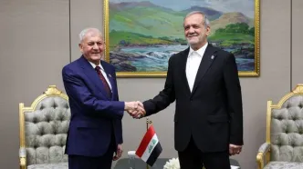 تصاویری از دیدار پزشکیان با ریس‌جمهور عراق در ترکمنستان