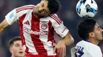 توقف المپیاکوس در شب درخشش مهاجم ایرانی