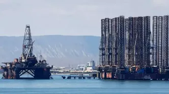 حمله اوکراین به یک دکل نفتی در دریای خزر