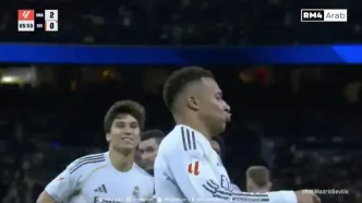 ویدیو: گل دوم رئال مادرید به سویا توسط امباپه با رکوردشکنی رویایی