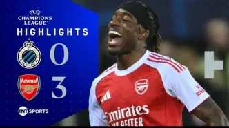 ویدیو| خلاصه بازی کلوب بروژ ۰ - آرسنال ۳/ بریس زویمندی و مادوئکه در پاس گل و گل!